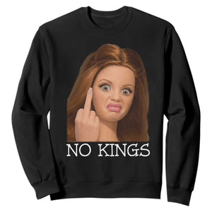 No Kings Sweatshirt Funny Disgusted Doll Face Meme TS12 Black Print Your Wear