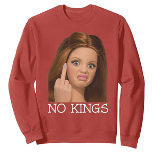 No Kings Sweatshirt Funny Disgusted Doll Face Meme TS12 Red Print Your Wear