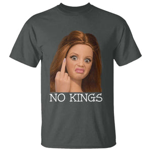 No Kings T Shirt Funny Disgusted Doll Face Meme TS12 Dark Heather Print Your Wear