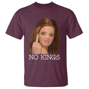 No Kings T Shirt Funny Disgusted Doll Face Meme TS12 Maroon Print Your Wear