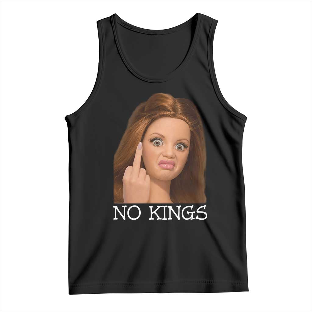 No Kings Tank Top Funny Disgusted Doll Face Meme TS12 Black Print Your Wear