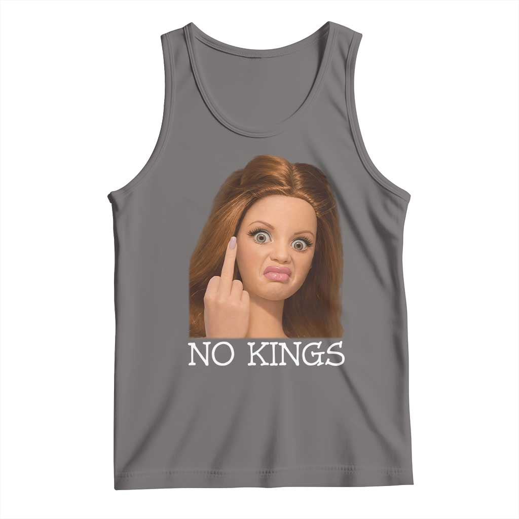 No Kings Tank Top Funny Disgusted Doll Face Meme TS12 Deep Heather Print Your Wear