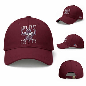 Funny Alpha Wolf Meme Baseball Cap I Got That Dog In Me TS12 Baseball Cap Universal Fit Maroon Print Your Wear