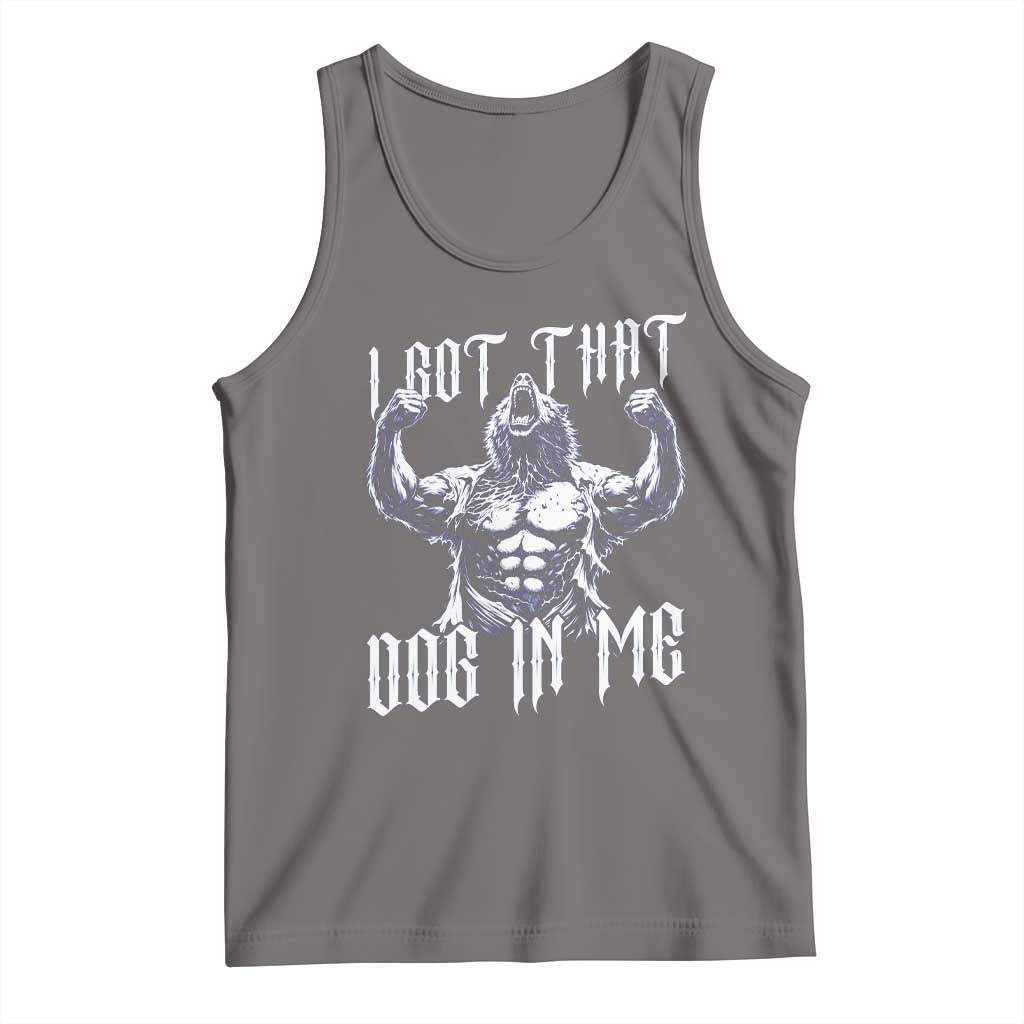 Funny Alpha Wolf Meme Tank Top I Got That Dog In Me TS12 Deep Heather Print Your Wear