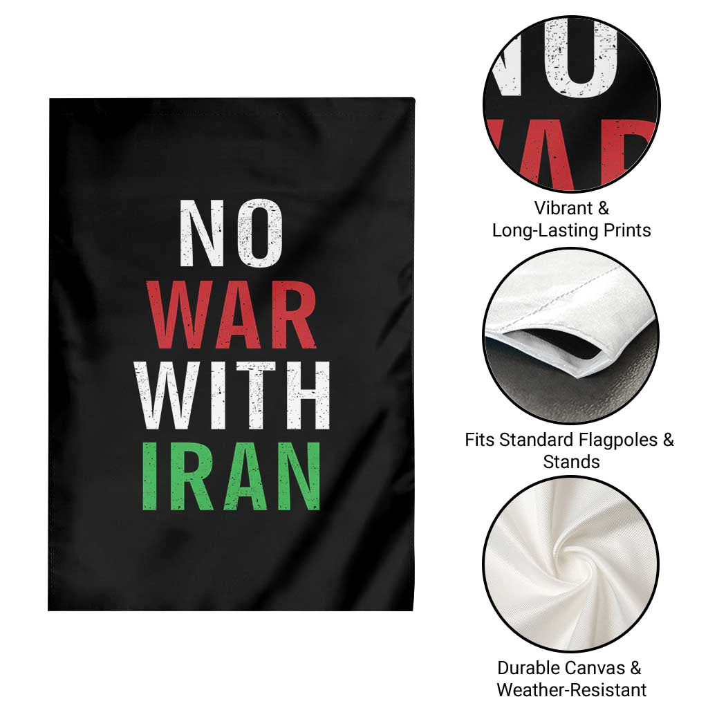 No War With Iran Garden Flag Anti War Political Protest Statement TS12 Print Your Wear