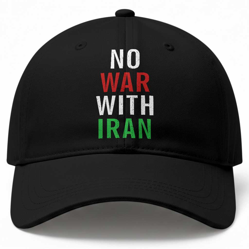 No War With Iran Baseball Cap Anti War Political Protest Statement TS12 Print Your Wear