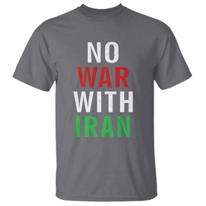 No War With Iran T Shirt Anti War Political Protest Statement TS12 Charcoal Print Your Wear