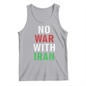 No War With Iran Tank Top Anti War Political Protest Statement TS12 Athletic Heather Print Your Wear