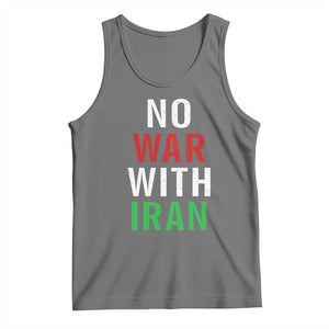 No War With Iran Tank Top Anti War Political Protest Statement TS12 Black Heather Print Your Wear
