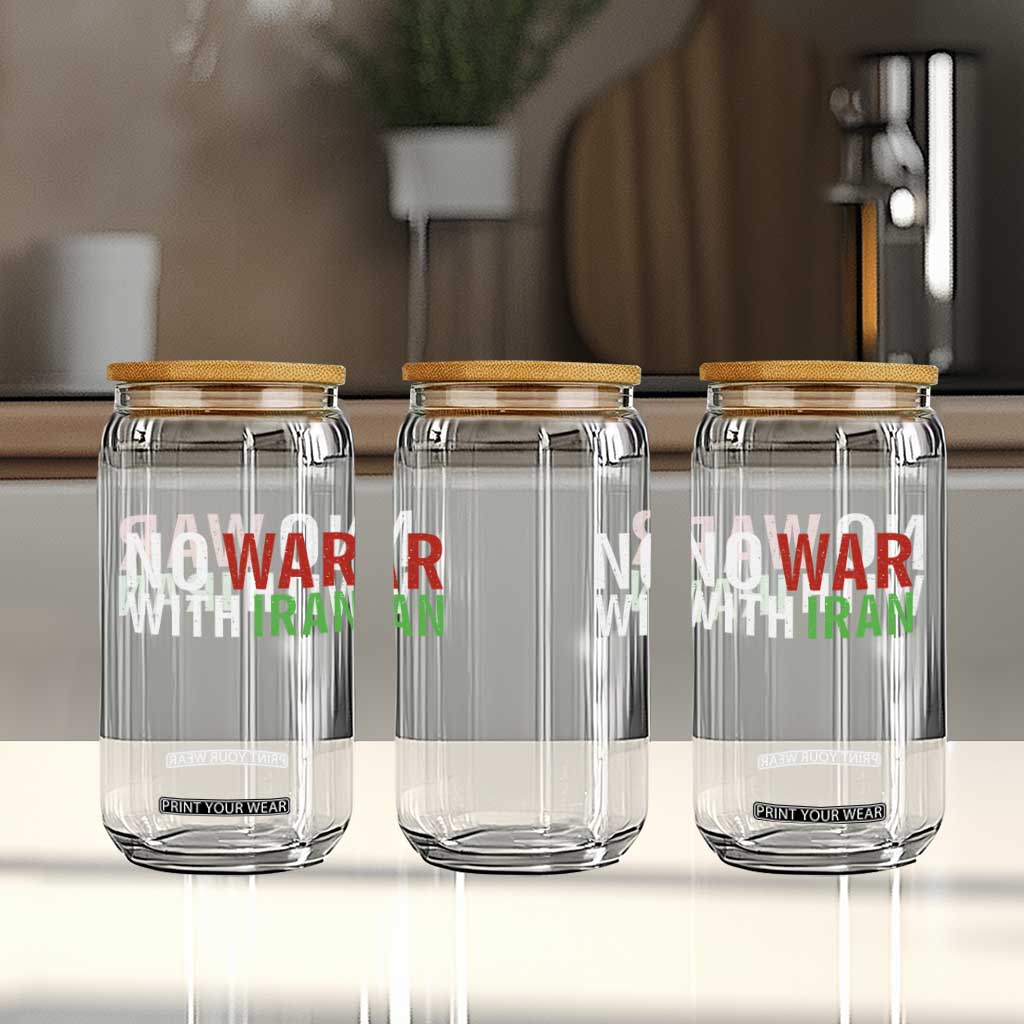 No War With Iran Glass Can Anti War Protest Apparel Gift TS12 Print Your Wear