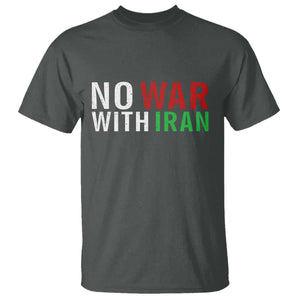 No War With Iran T Shirt Anti War Protest Apparel Gift TS12 Dark Heather Print Your Wear