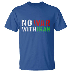 No War With Iran T Shirt Anti War Protest Apparel Gift TS12 Royal Blue Print Your Wear