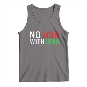No War With Iran Tank Top Anti War Protest Apparel Gift TS12 Deep Heather Print Your Wear