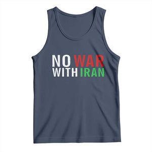 No War With Iran Tank Top Anti War Protest Apparel Gift TS12 Navy Print Your Wear