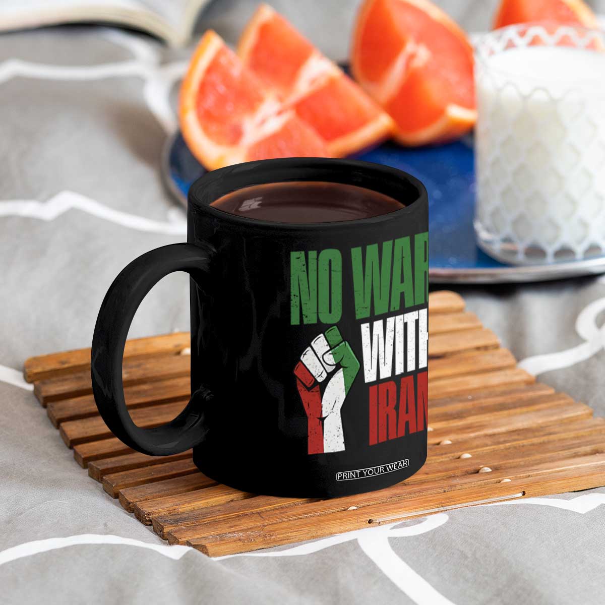 No War With Iran Coffee Mug Peace Activist Gift TS12 Print Your Wear