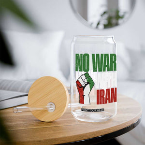 No War With Iran Glass Can Peace Activist Gift TS12 Print Your Wear