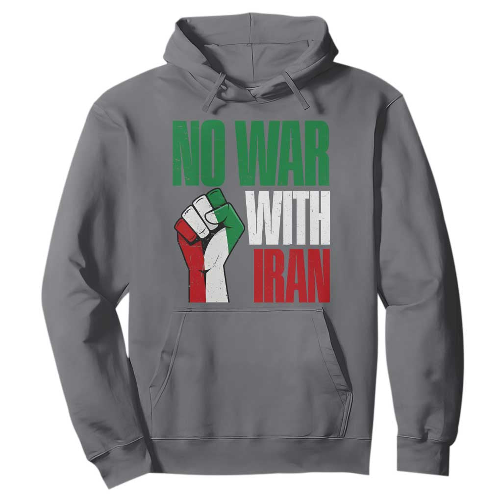 No War With Iran Hoodie Peace Activist Gift TS12 Charcoal Print Your Wear