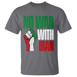 No War With Iran T Shirt Peace Activist Gift TS12 Charcoal Print Your Wear