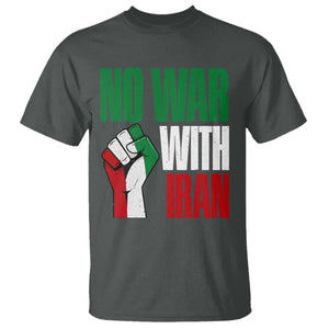 No War With Iran T Shirt Peace Activist Gift TS12 Dark Heather Print Your Wear