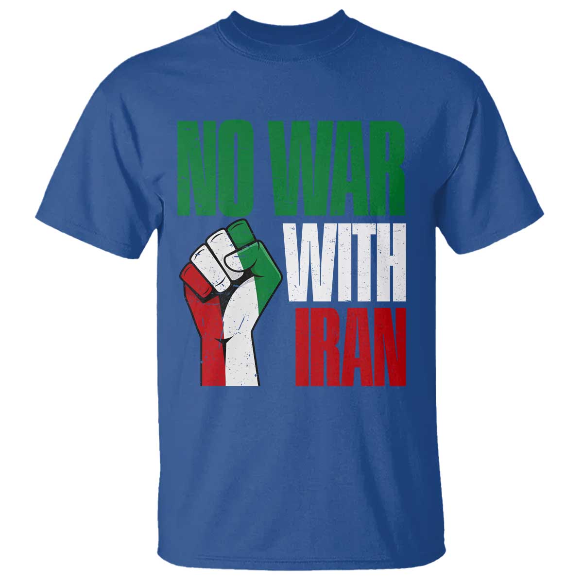 No War With Iran T Shirt Peace Activist Gift TS12 Royal Blue Print Your Wear