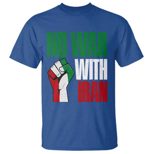 No War With Iran T Shirt Peace Activist Gift TS12 Royal Blue Print Your Wear