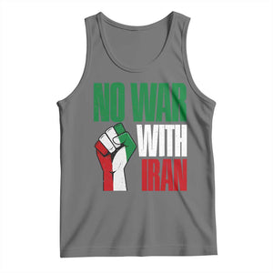 No War With Iran Tank Top Peace Activist Gift TS12 Black Heather Print Your Wear