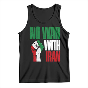 No War With Iran Tank Top Peace Activist Gift TS12 Black Print Your Wear