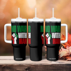 No War With Iran Tumbler With Handle Peace Activist Gift TS12 Print Your Wear