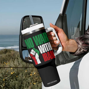 No War With Iran Tumbler With Handle Peace Activist Gift TS12 Print Your Wear