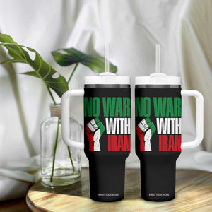 No War With Iran Tumbler With Handle Peace Activist Gift TS12 Print Your Wear