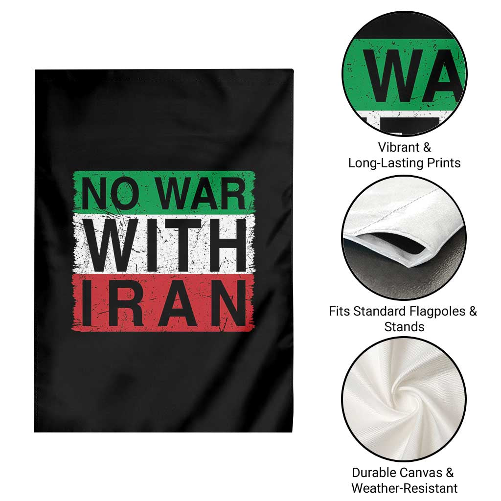 No War With Iran Garden Flag Solidarity With Iranian People Peace TS12 Print Your Wear