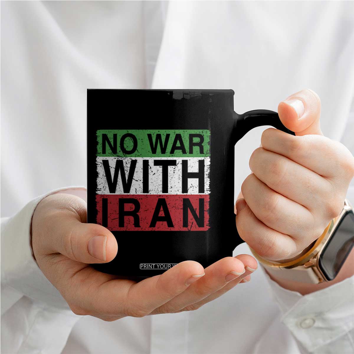 No War With Iran Coffee Mug Solidarity With Iranian People Peace TS12 Print Your Wear