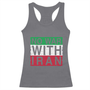 No War With Iran Racerback Tank Top Solidarity With Iranian People Peace TS12 Charcoal Print Your Wear