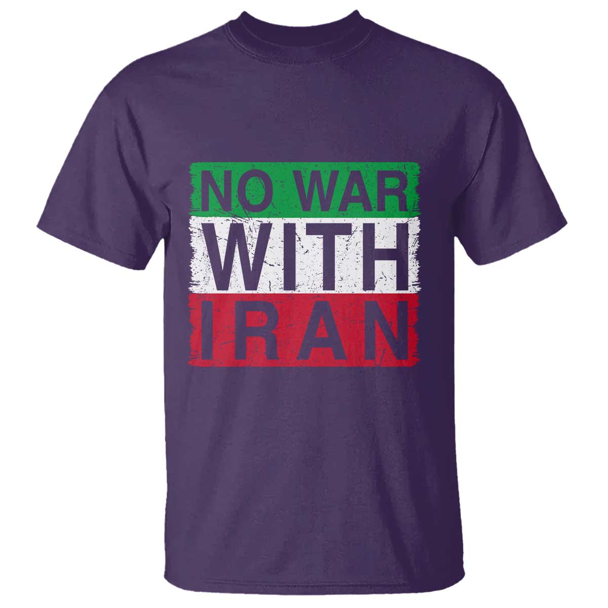 No War With Iran T Shirt Solidarity With Iranian People Peace TS12 Purple Print Your Wear