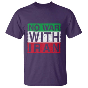 No War With Iran T Shirt Solidarity With Iranian People Peace TS12 Purple Print Your Wear