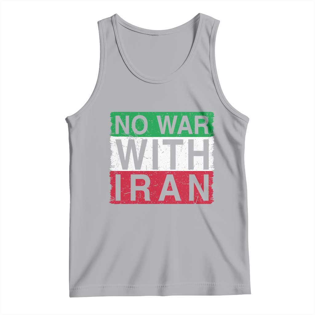 No War With Iran Tank Top Solidarity With Iranian People Peace TS12 Athletic Heather Print Your Wear