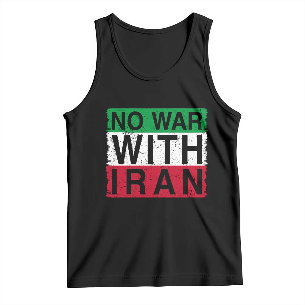 No War With Iran Tank Top Solidarity With Iranian People Peace TS12 Black Print Your Wear