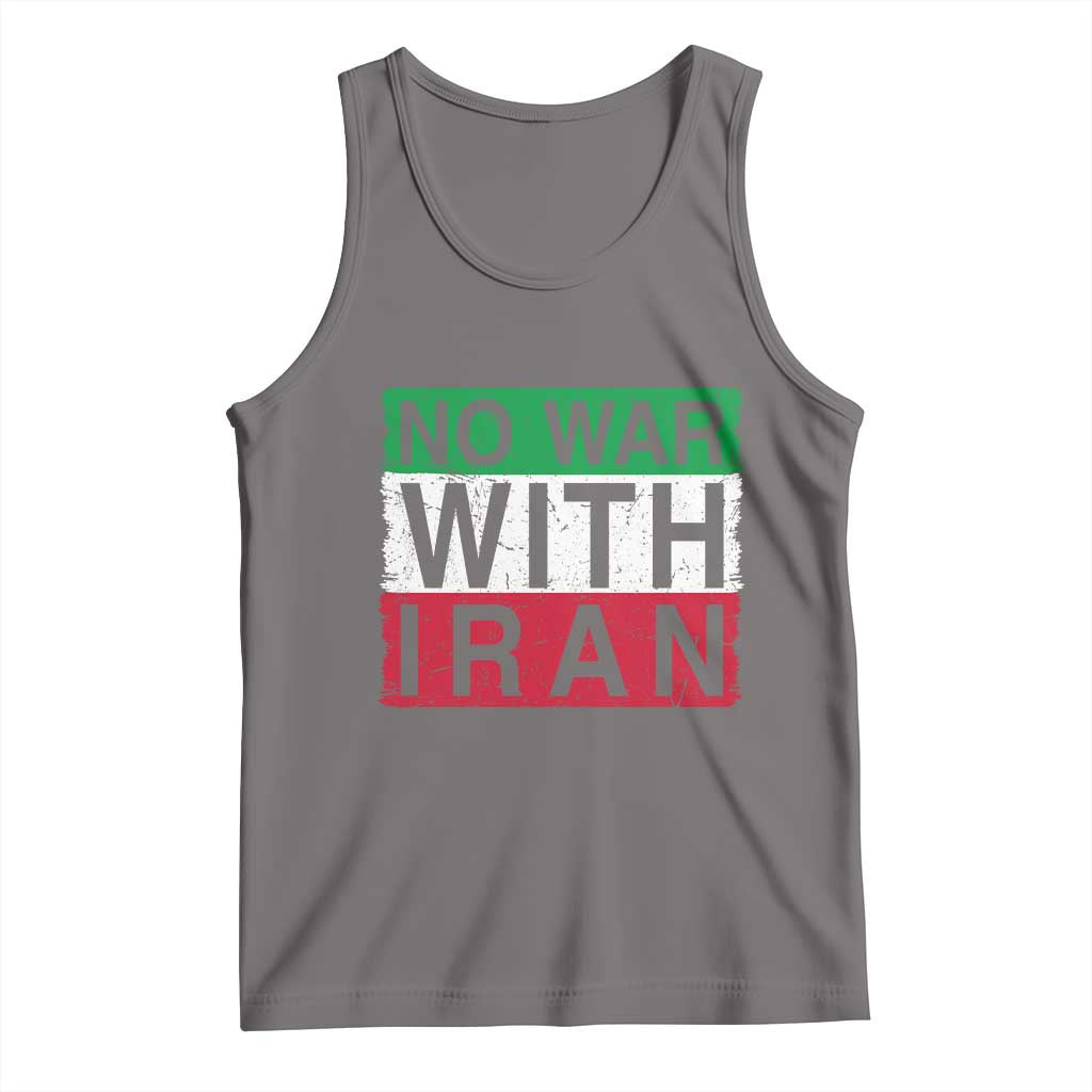 No War With Iran Tank Top Solidarity With Iranian People Peace TS12 Deep Heather Print Your Wear