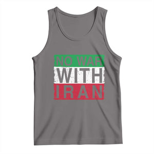 No War With Iran Tank Top Solidarity With Iranian People Peace TS12 Deep Heather Print Your Wear