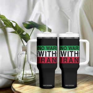 No War With Iran Tumbler With Handle Solidarity With Iranian People Peace TS12 Print Your Wear