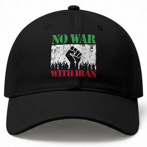 No War With Iran Baseball Cap Free Iran Peace Seeker Gift TS12 Print Your Wear