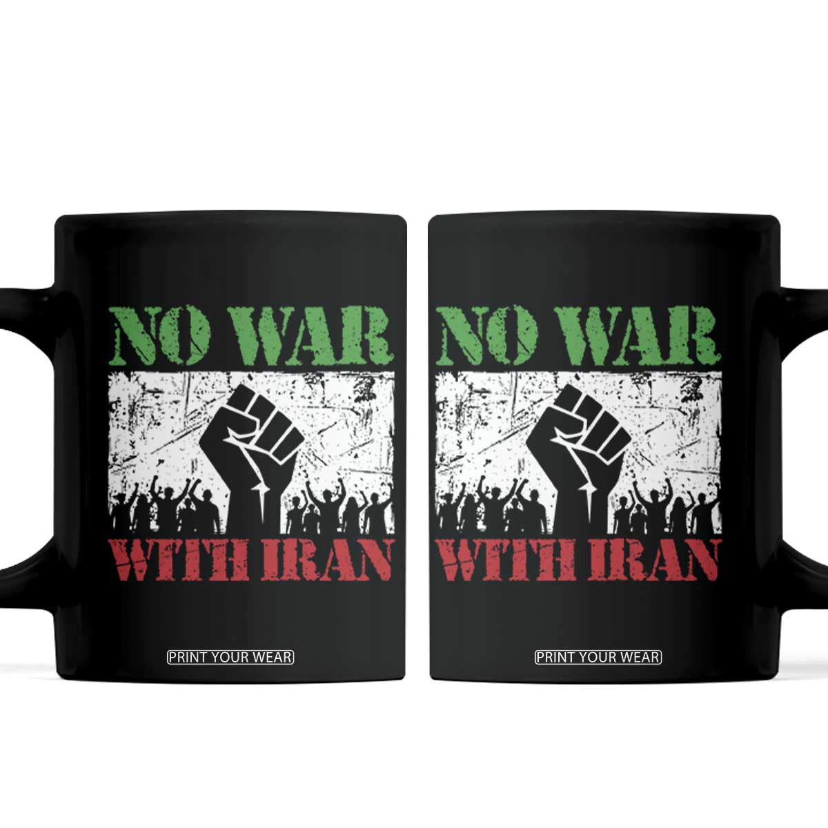 No War With Iran Coffee Mug Free Iran Peace Seeker Gift TS12 Black Print Your Wear