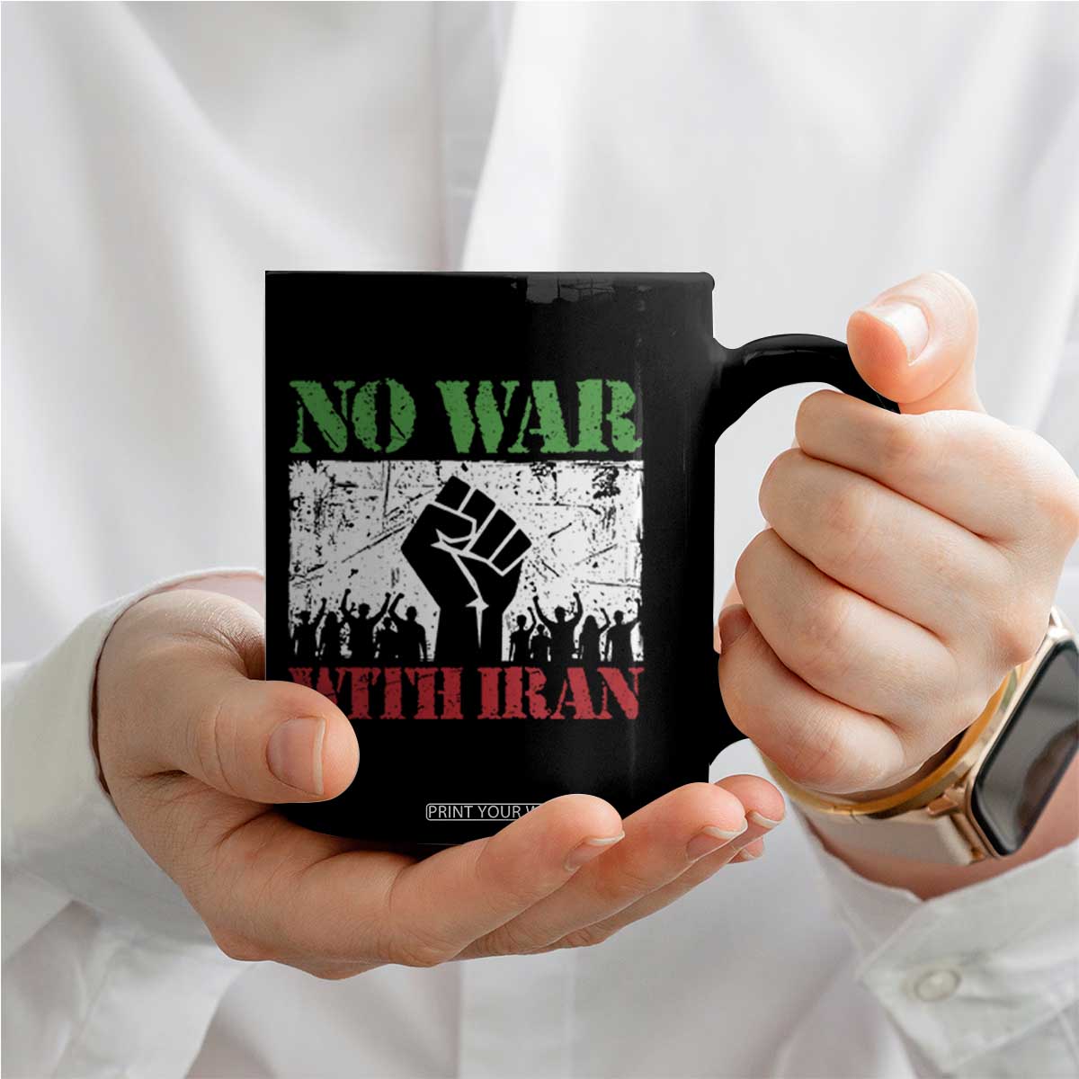 No War With Iran Coffee Mug Free Iran Peace Seeker Gift TS12 Print Your Wear