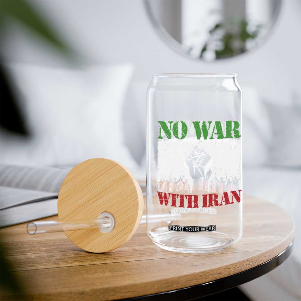 No War With Iran Glass Can Free Iran Peace Seeker Gift TS12 Print Your Wear