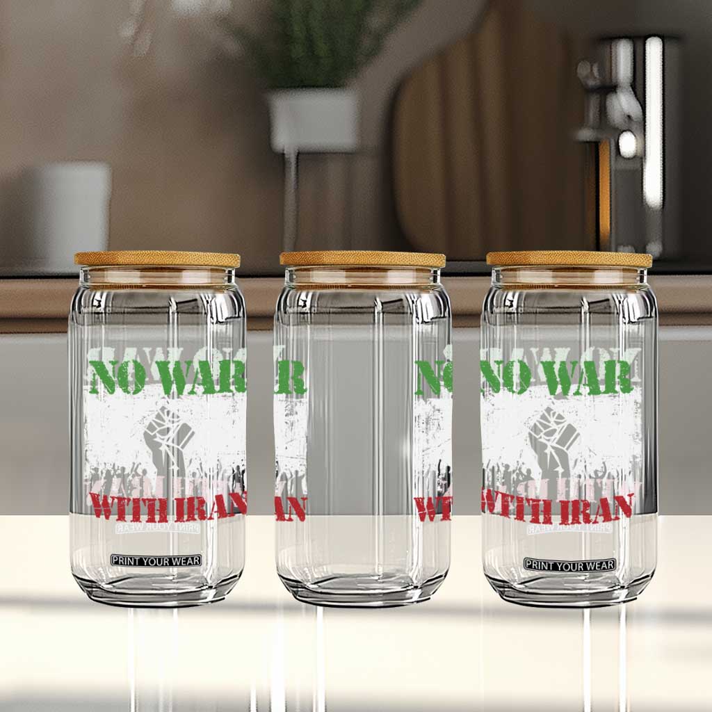 No War With Iran Glass Can Free Iran Peace Seeker Gift TS12 Print Your Wear