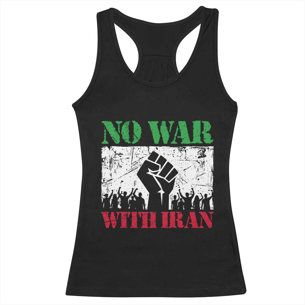 No War With Iran Racerback Tank Top Free Iran Peace Seeker Gift TS12 Black Print Your Wear