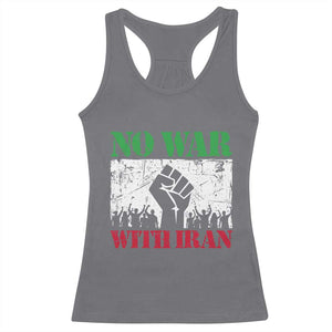 No War With Iran Racerback Tank Top Free Iran Peace Seeker Gift TS12 Charcoal Print Your Wear