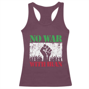 No War With Iran Racerback Tank Top Free Iran Peace Seeker Gift TS12 Maroon Print Your Wear