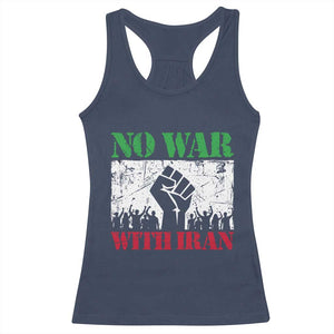 No War With Iran Racerback Tank Top Free Iran Peace Seeker Gift TS12 Navy Print Your Wear