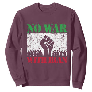No War With Iran Sweatshirt Free Iran Peace Seeker Gift TS12 Maroon Print Your Wear
